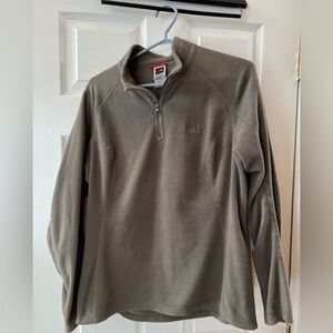 The North Face Taupe / Grey Quarter-Zip Sweater Fleece Sweater L